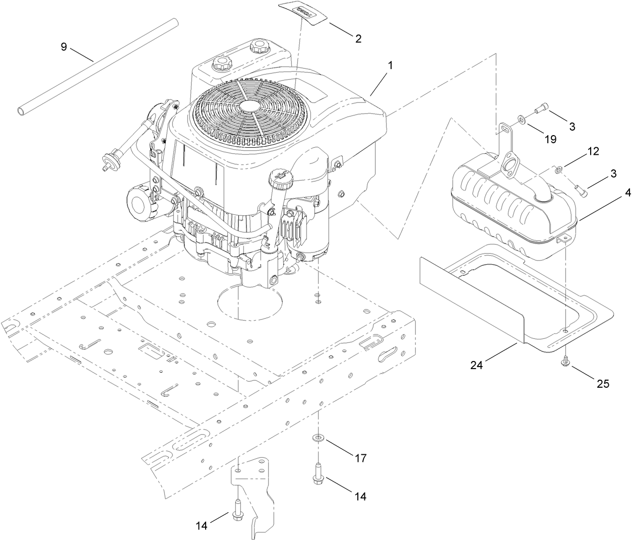Engine and Exhaust Assembly