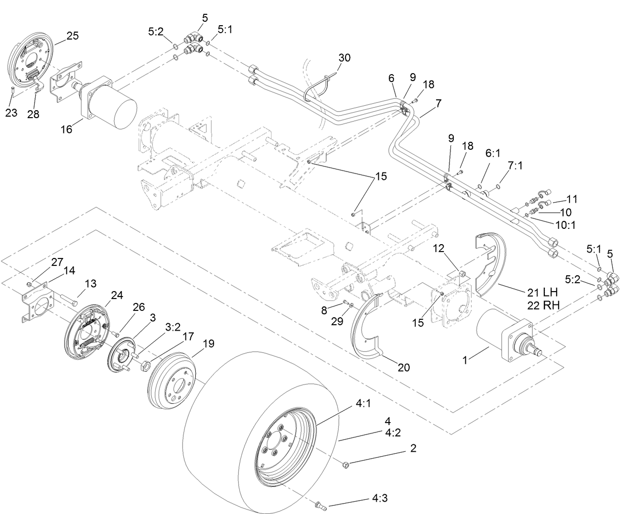 Front Wheel, Brake and Hydraulic Motor Assembly