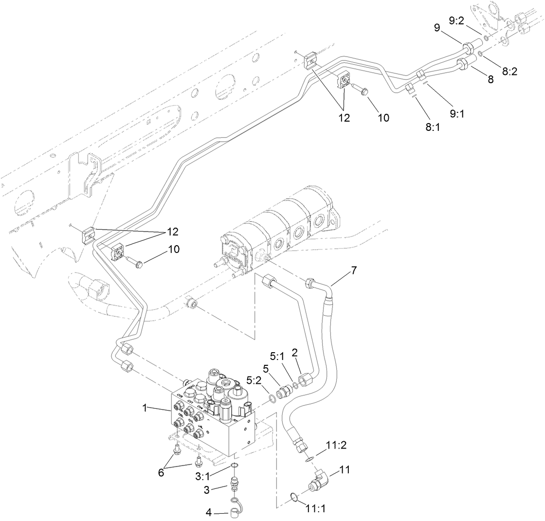 Hydraulic Lift Block and Plumbing Assembly