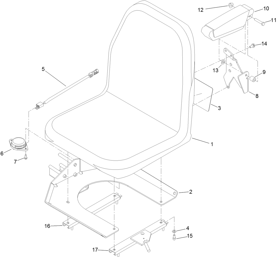 Seat and Armrest Assembly