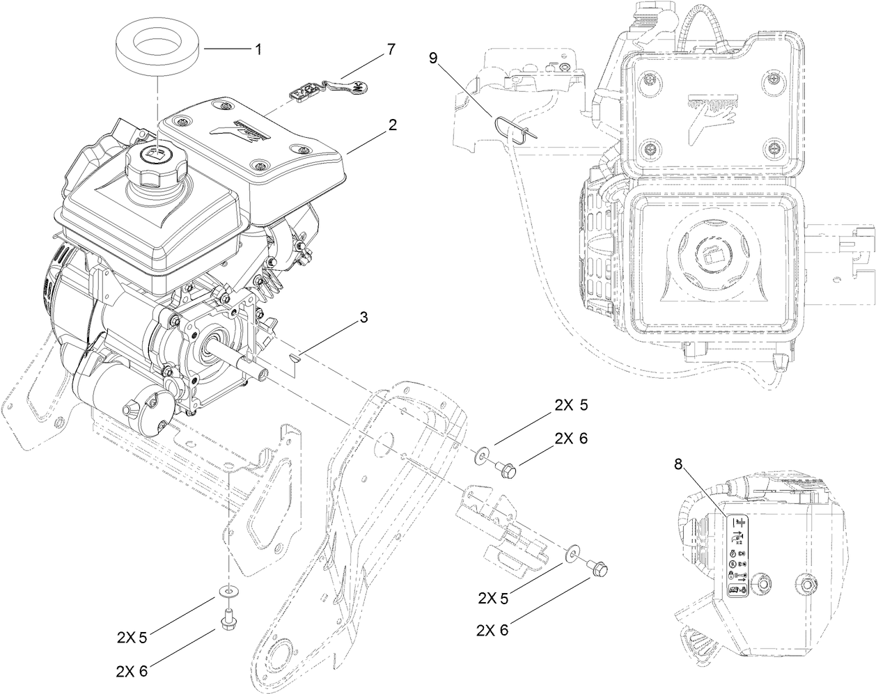 Engine and Mounting Assembly