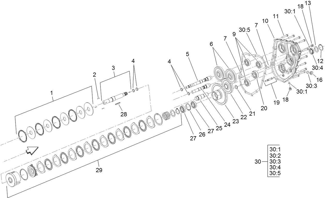 Gear Case and Clutch Assembly Transmission Assembly No. 120-9140