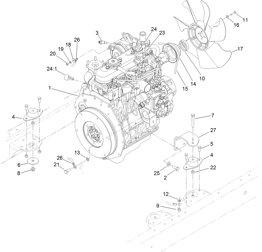 Engine Mounting and Electrical Assembly
