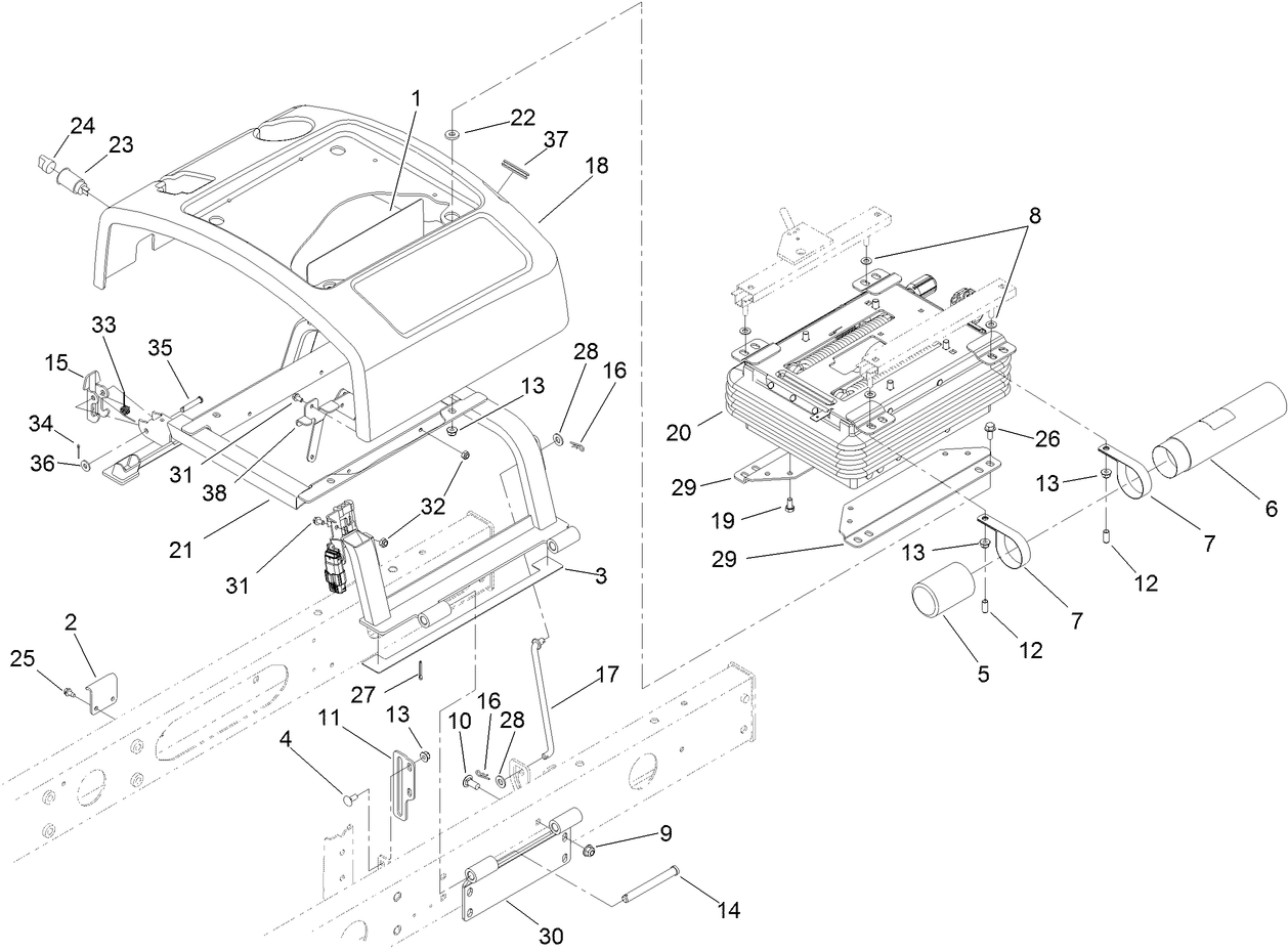 Seat Base and Suspension Assembly