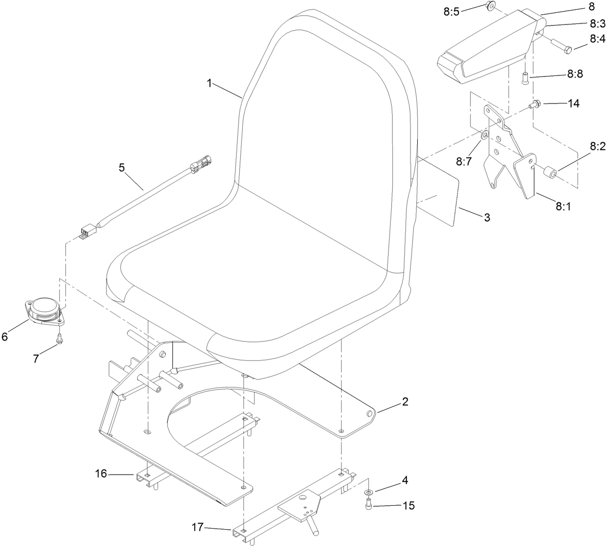 Seat and Armrest Assembly