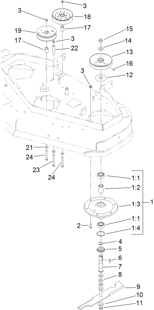 Sheave, Spindle and Blade Assembly