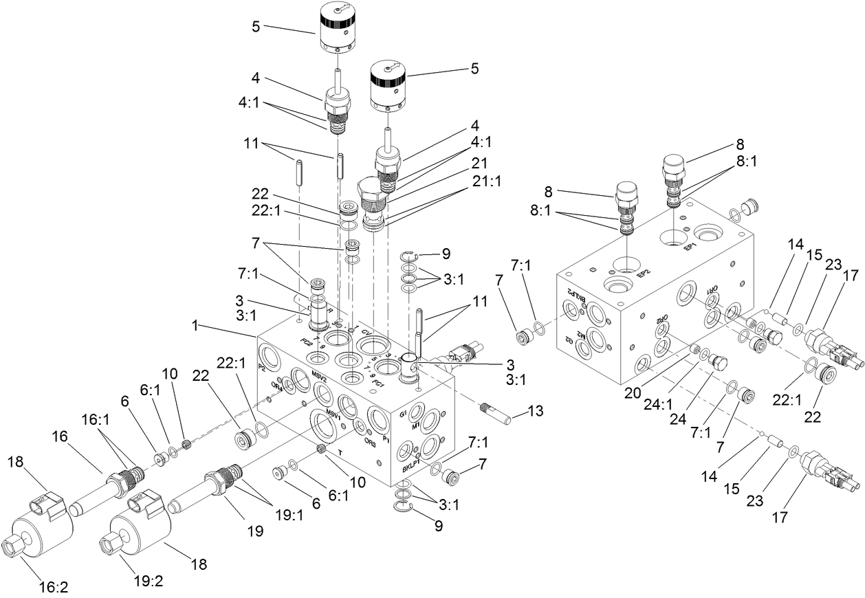 Hydraulic Manifold Block Assembly No. 110-8969
