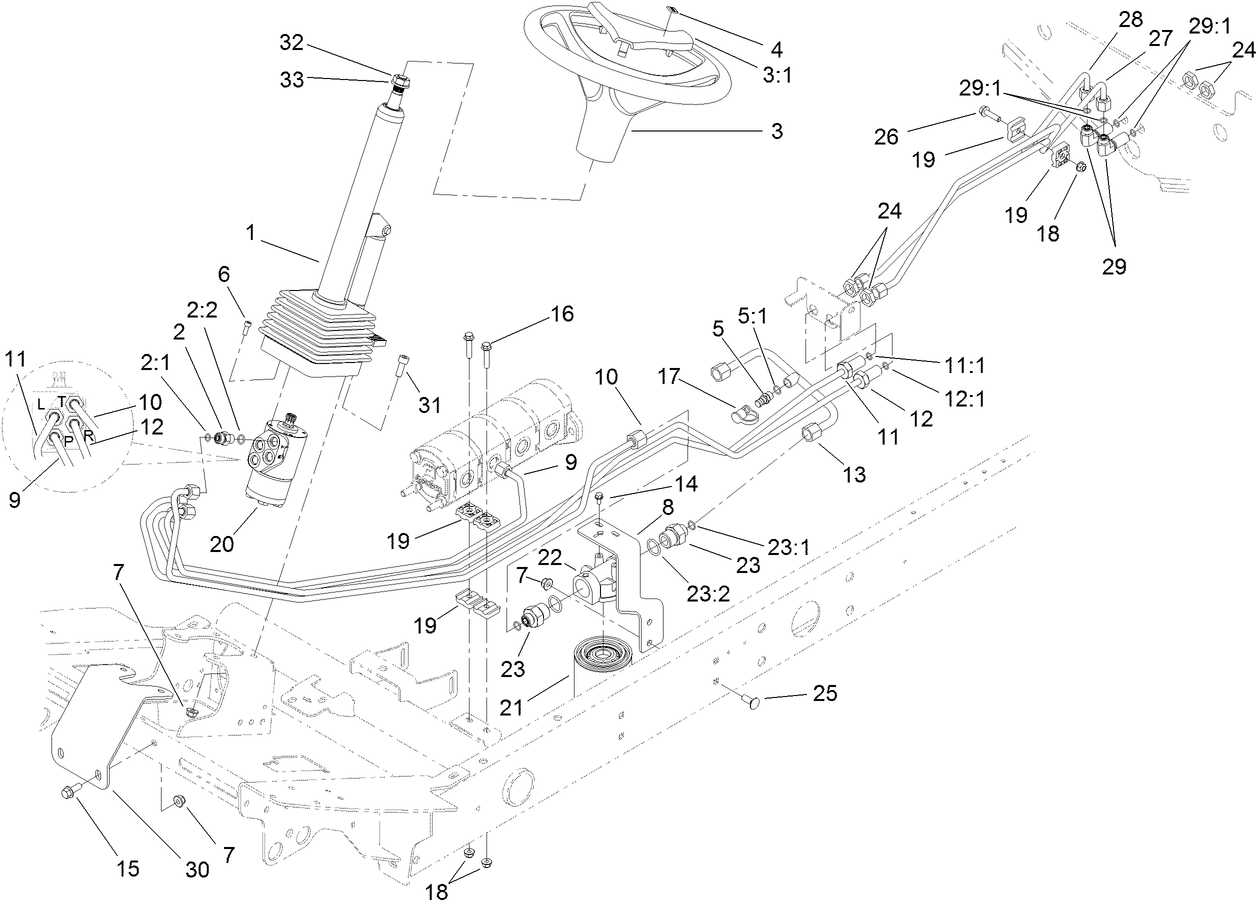 Steering Valve Hydraulic Plumbing Assembly