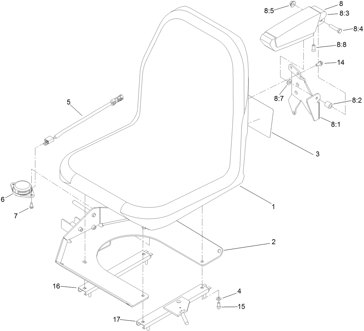 Seat and Armrest Assembly