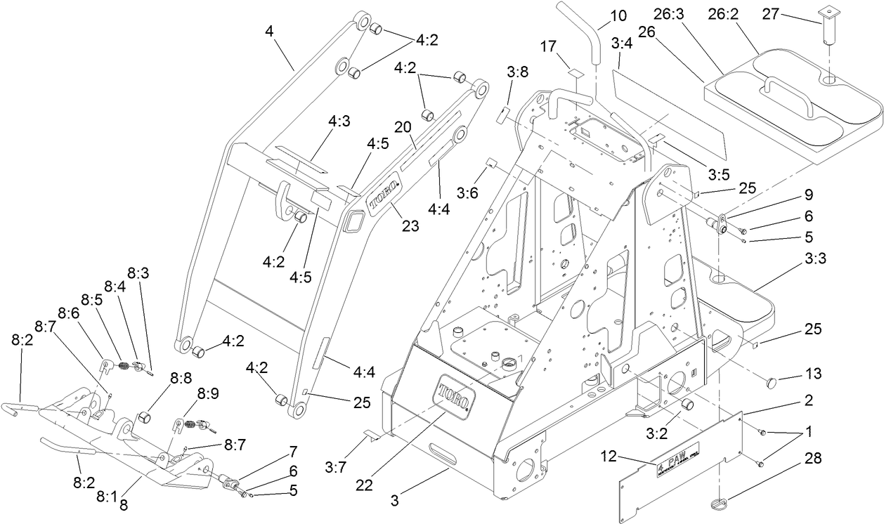 Frame and Loader Arm Assembly