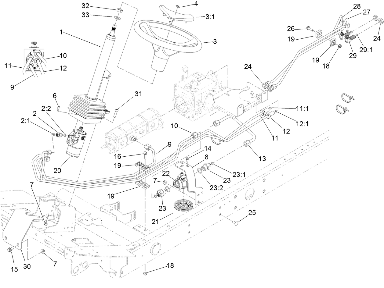 Steering Valve Hydraulic Plumbing Assembly