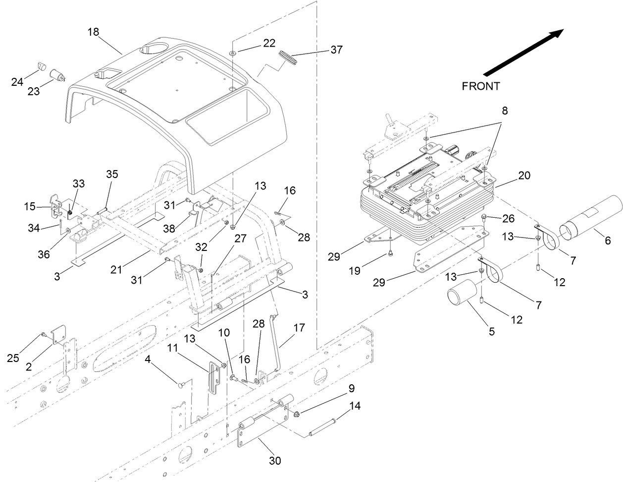 Seat Base and Suspension Assembly