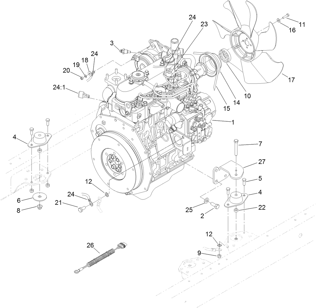 Engine Mounting and Electrical Assembly
