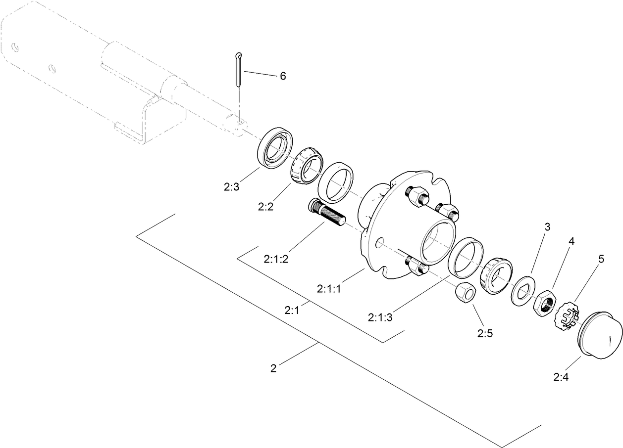 Hub and Axle Assembly No. 117-1458
