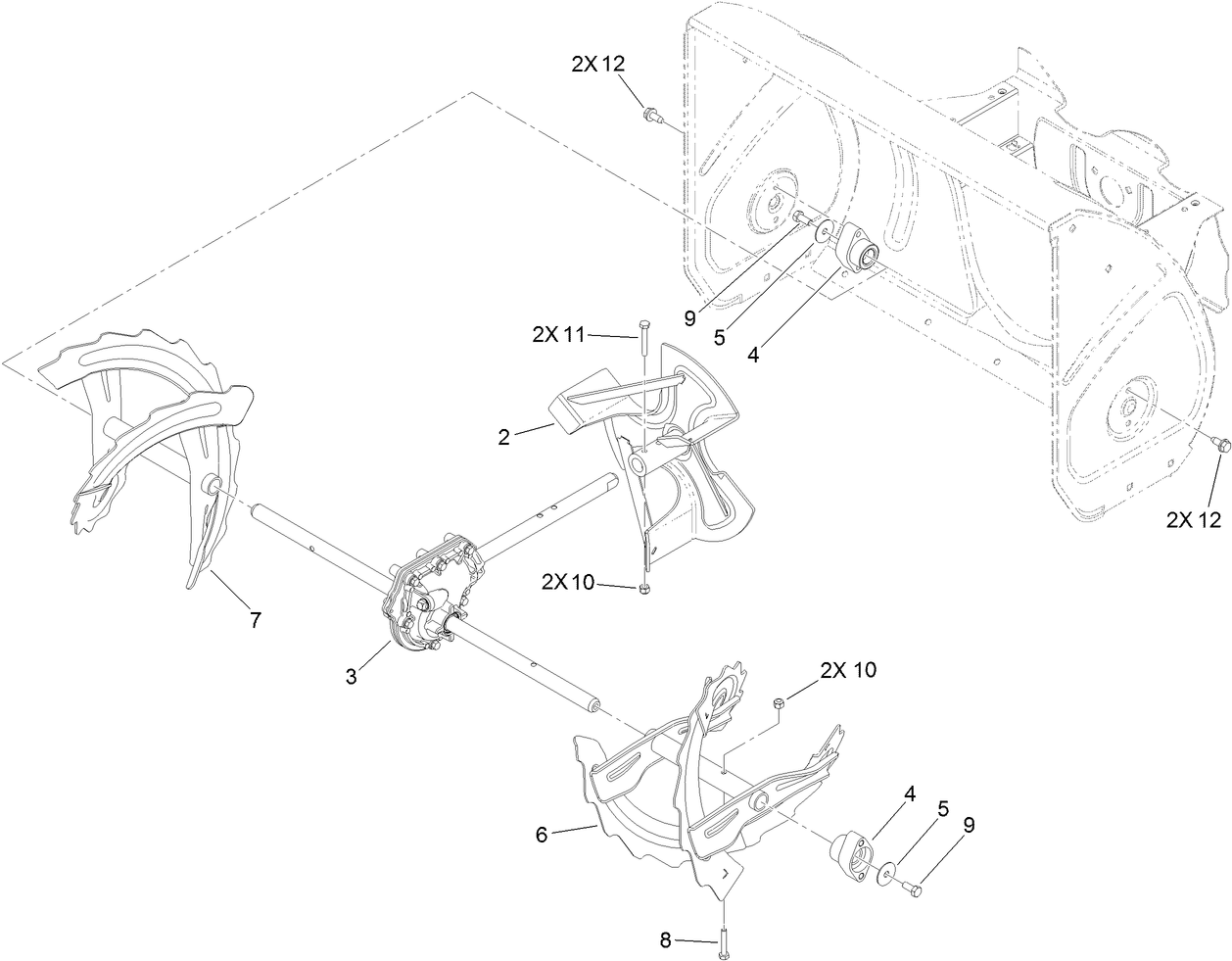 Gearbox, Auger and Impeller Assembly