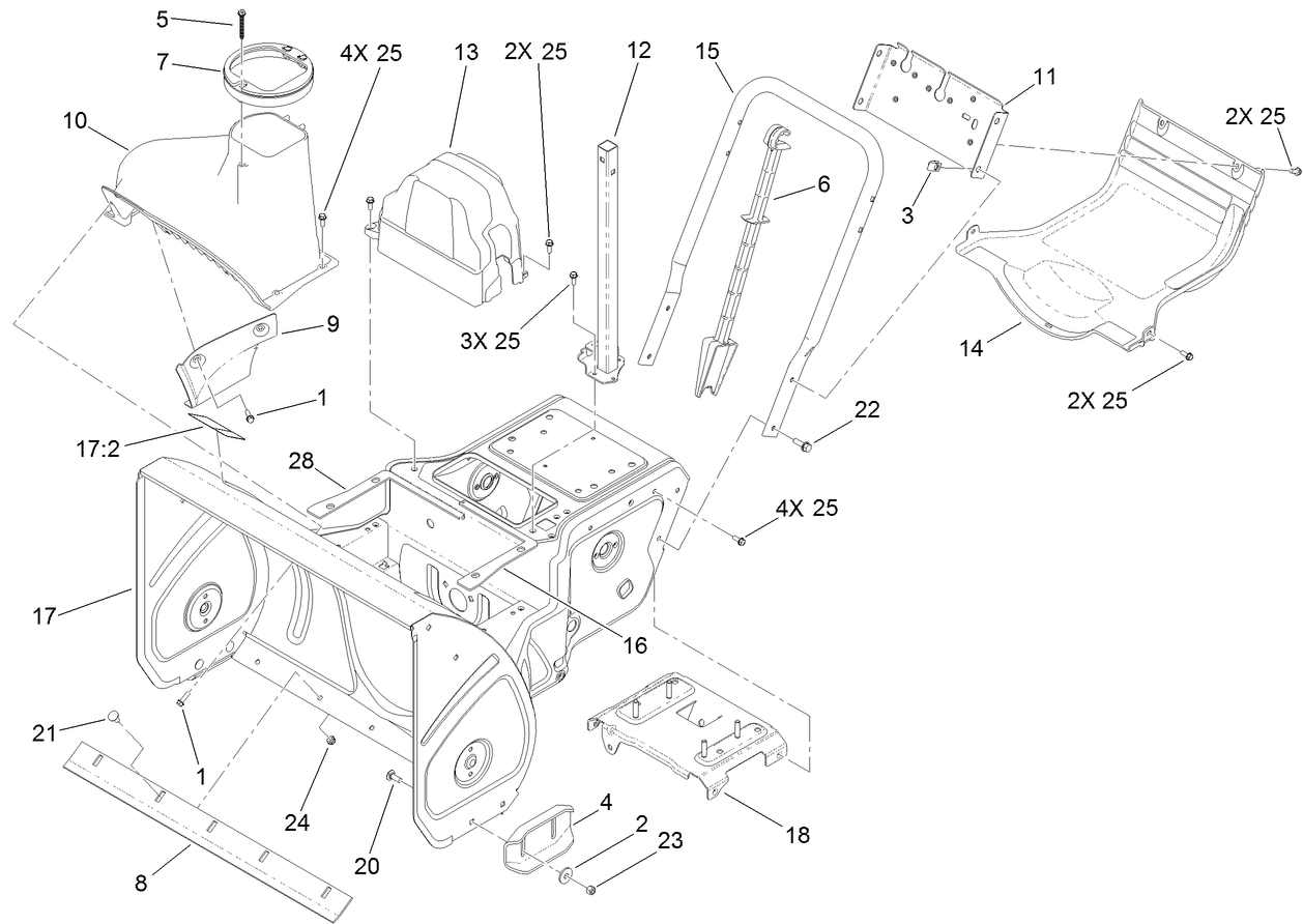 Frame, Housing and Bypass Assembly