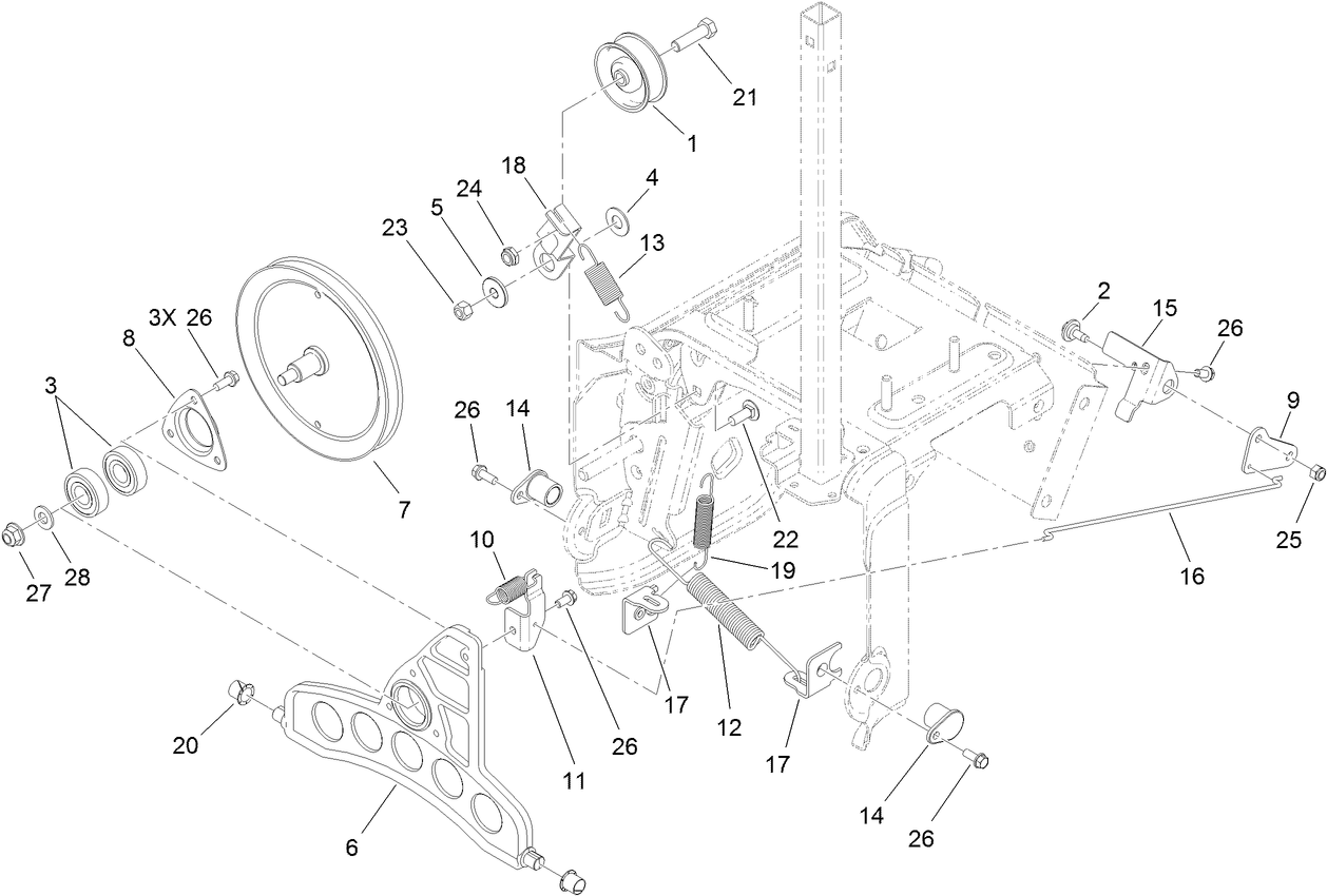 Pulleys and Bellcrank Assembly