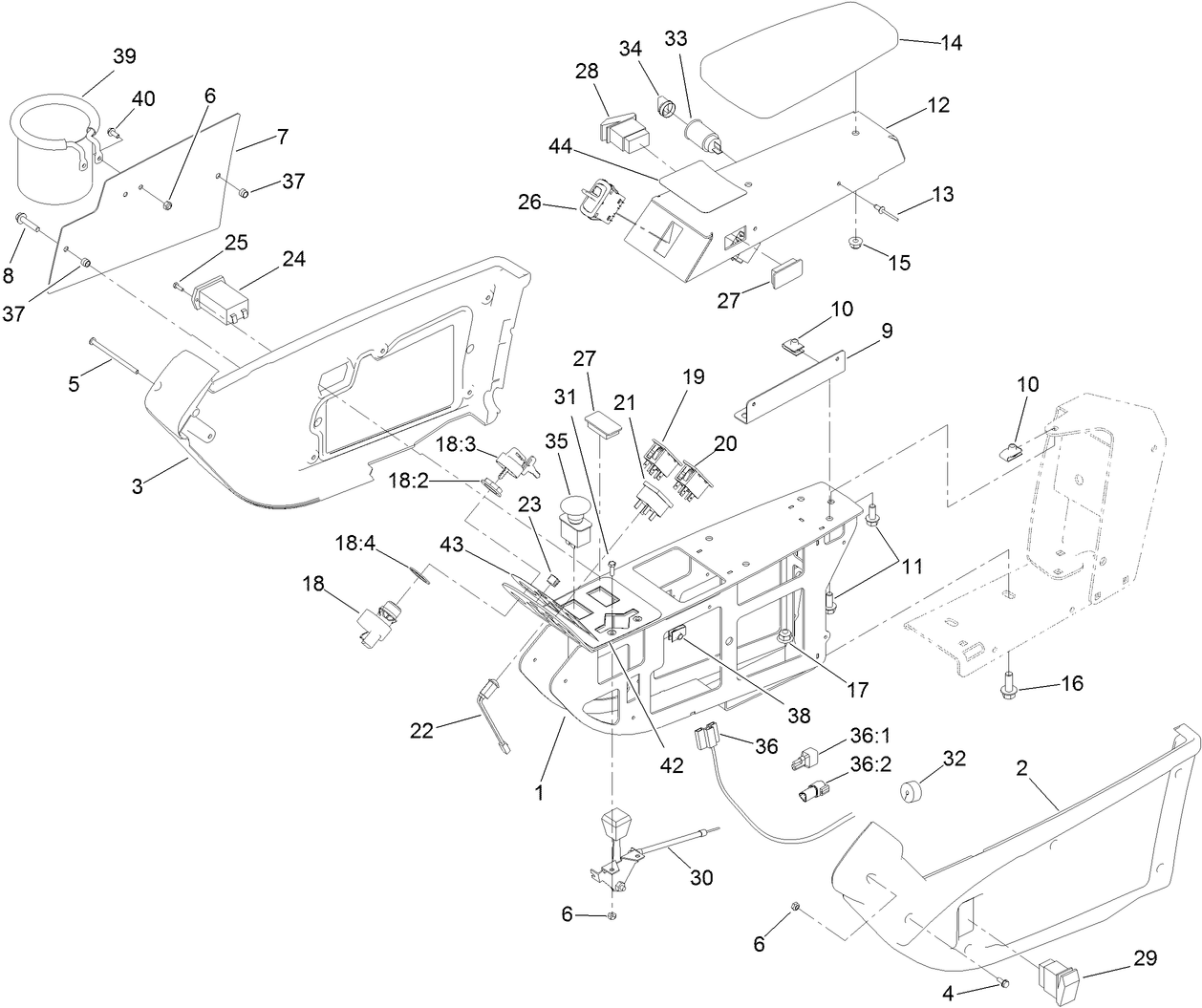 Console and Control Arm Assembly