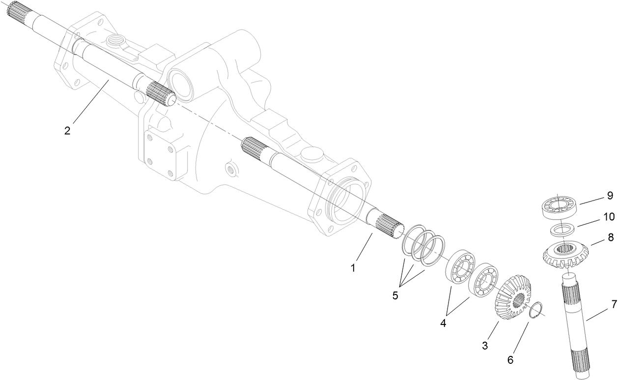 Bevel Gear Shaft Assembly Rear Axle Assembly No. 110-4750