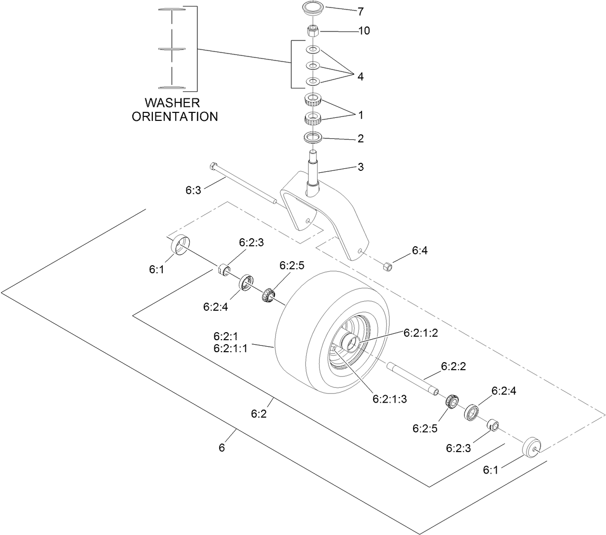 Fork and Caster Wheel Assembly
