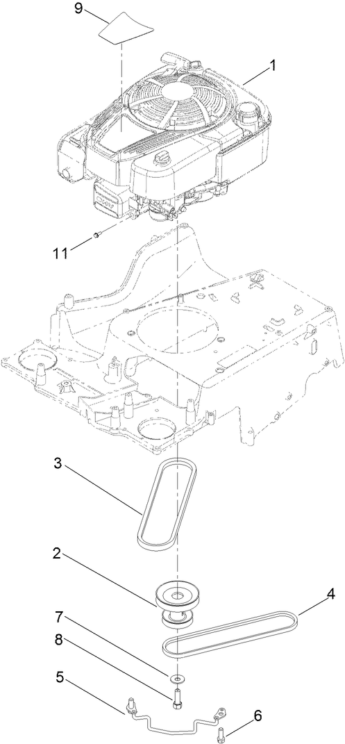 Engine and Pulley Assembly