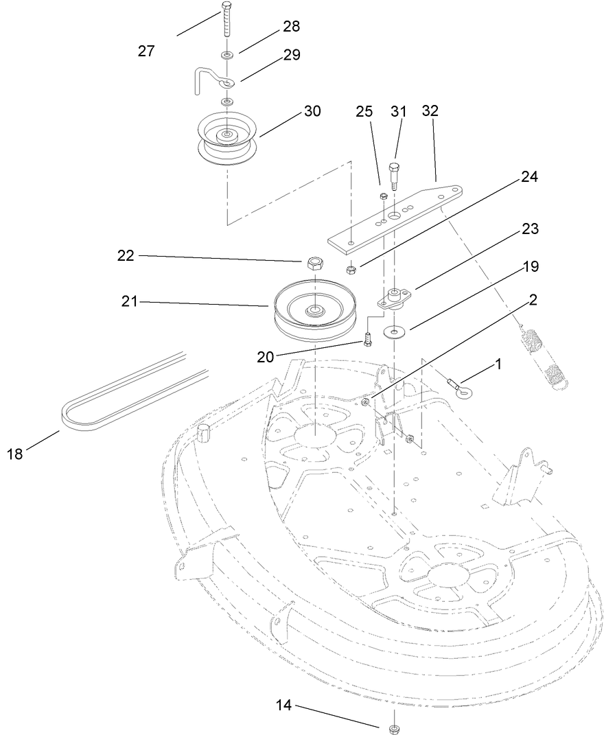 38in Deck Blade Drive Assembly