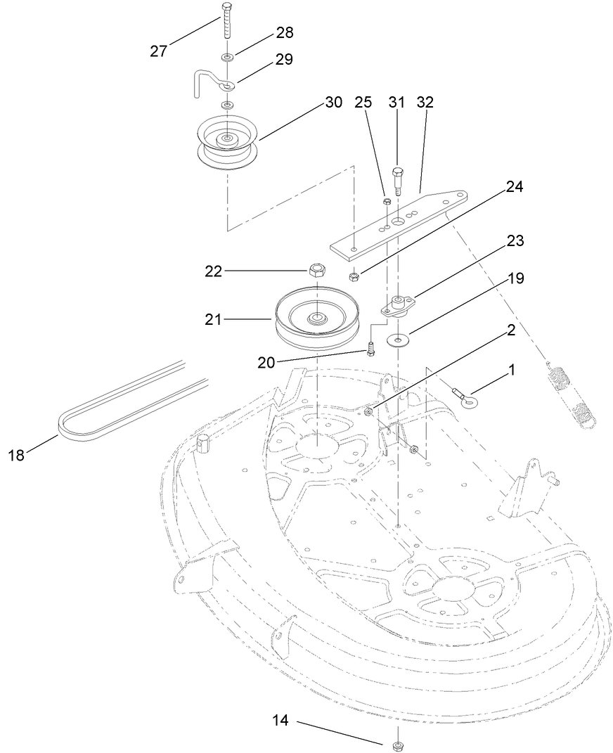38in Deck Blade Drive Assembly