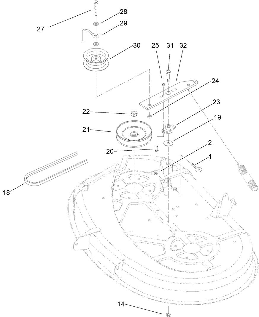38in Deck Blade Drive Assembly