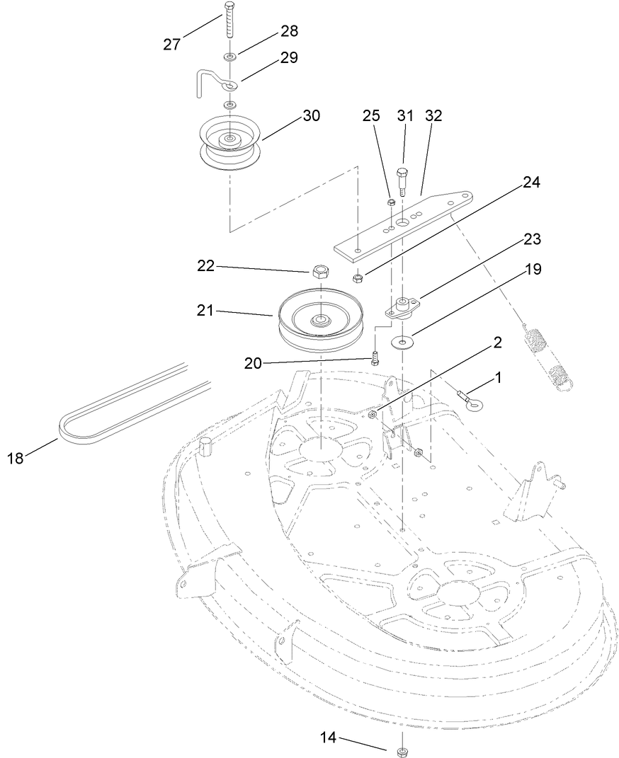 38in Deck Blade Drive Assembly