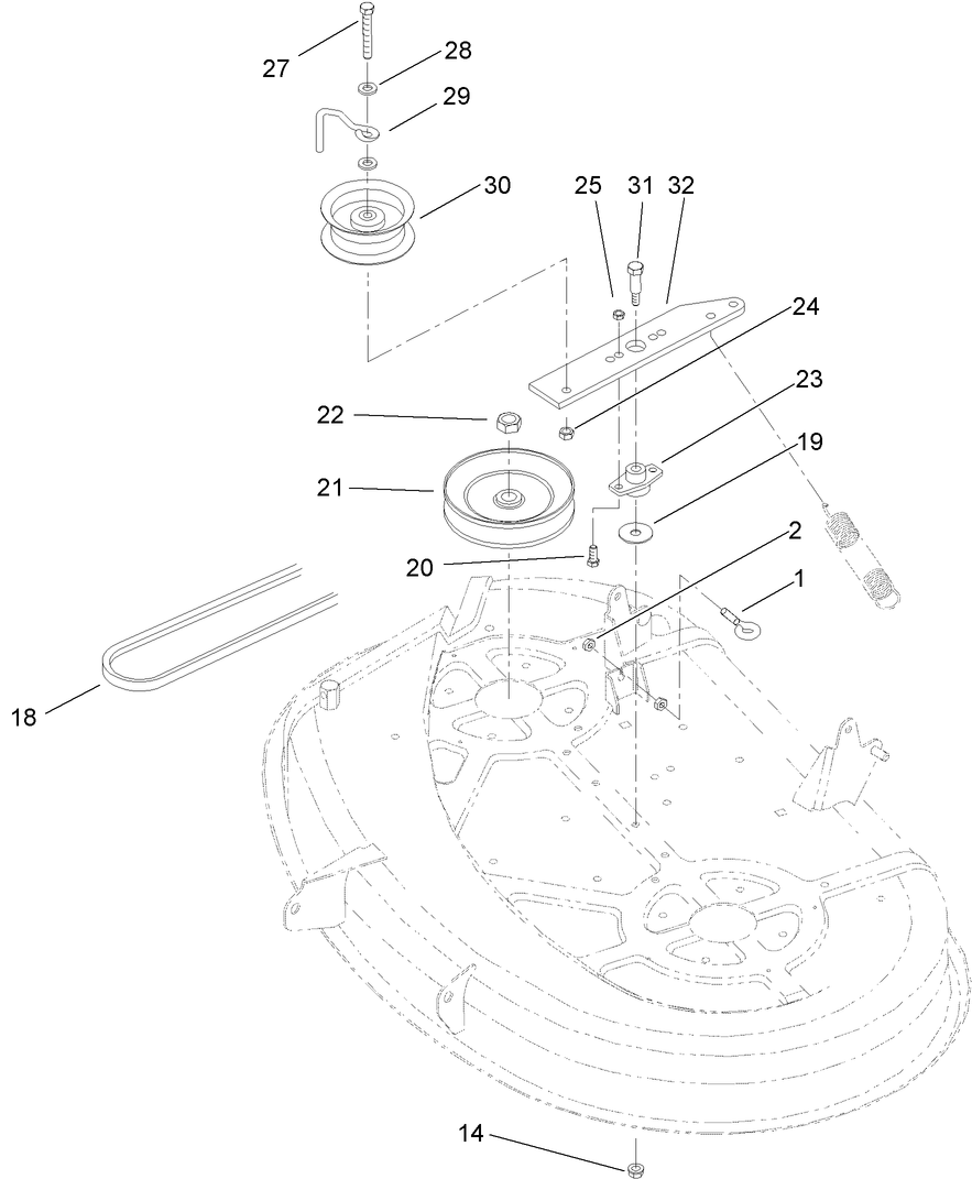 38in Deck Blade Drive Assembly