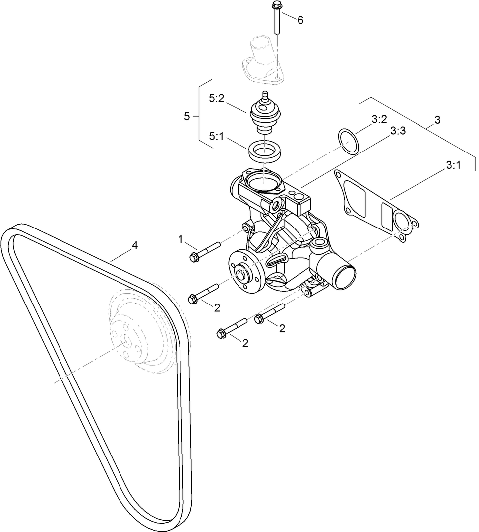 Engine Water Pump and Thermostat Assembly