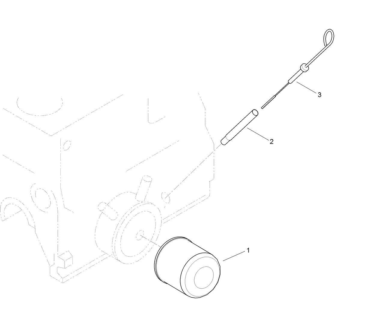 Engine Oil Filter and Dipstick Assembly