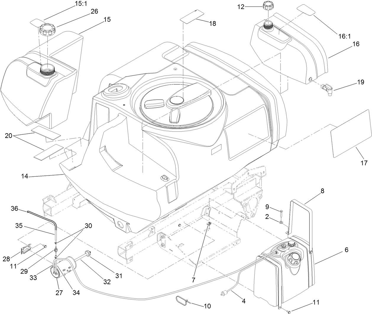 Fresh Water and Fuel Tank Assembly