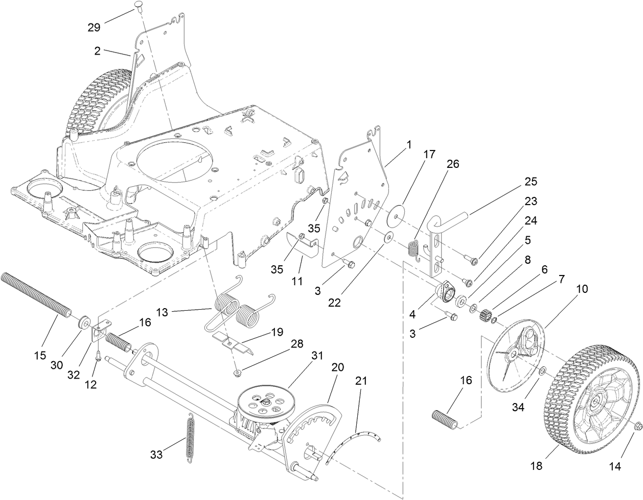 Traction and Height-of-Cut Assembly