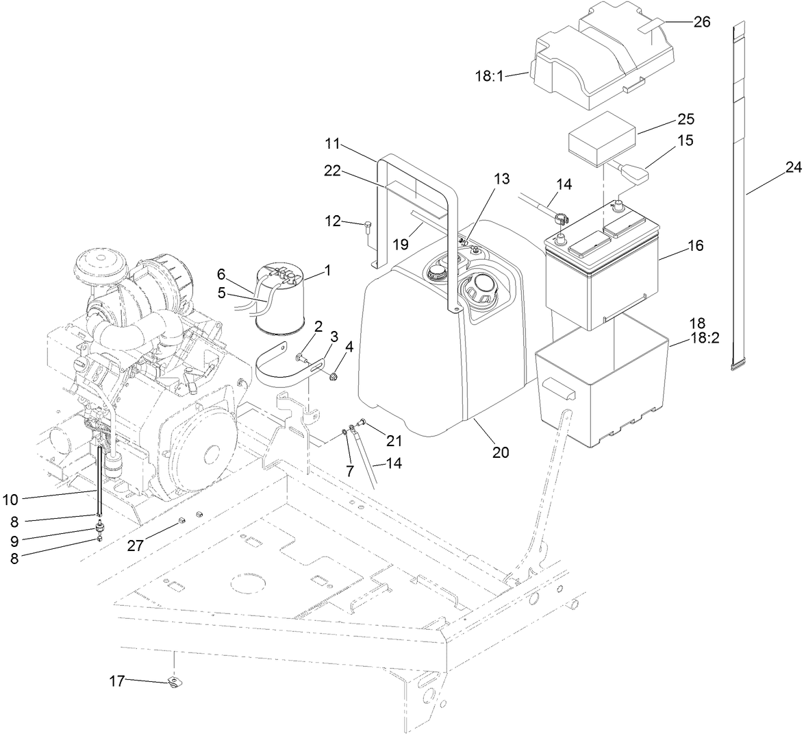 Battrey and Fuel System Assembly