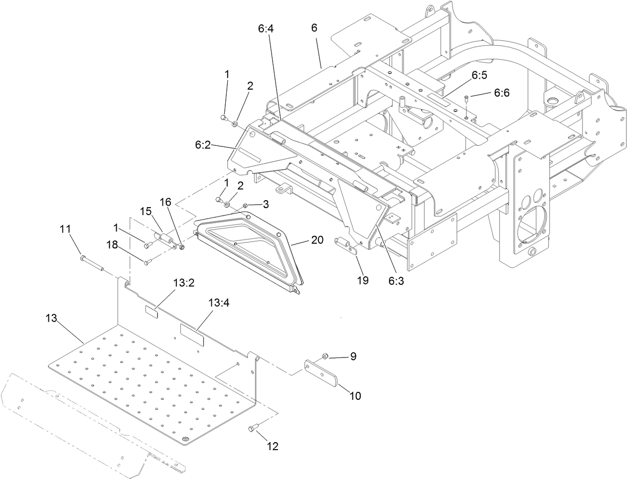 Traction Frame and Floor Pan Assembly