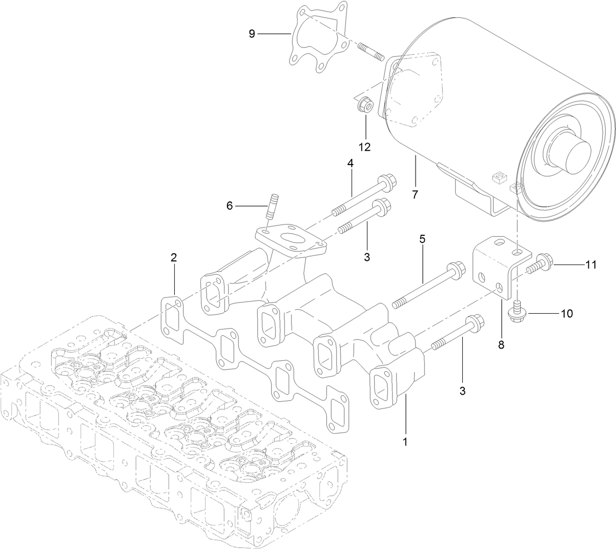 Exhaust Manifold and Silencer Assembly