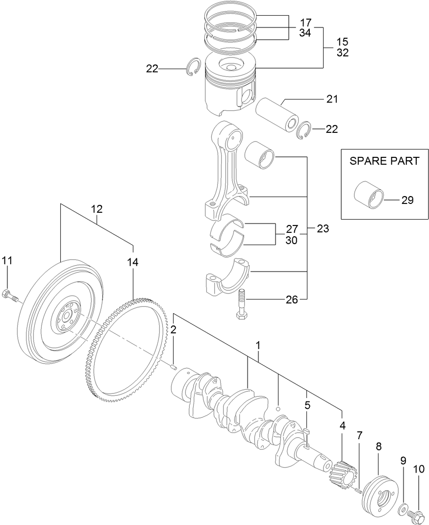 Crankshaft and Piston Assembly