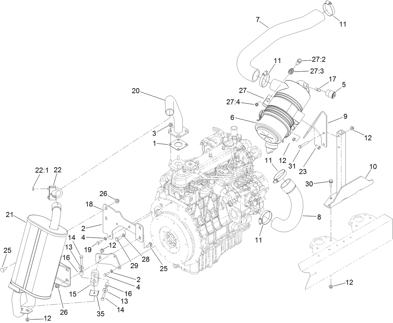 Engine Intake and Exhaust Assembly
