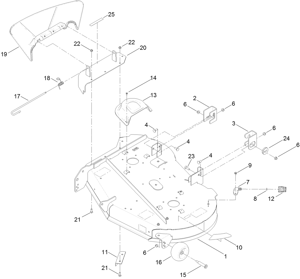 42 Inch Deck and Deflector Assembly