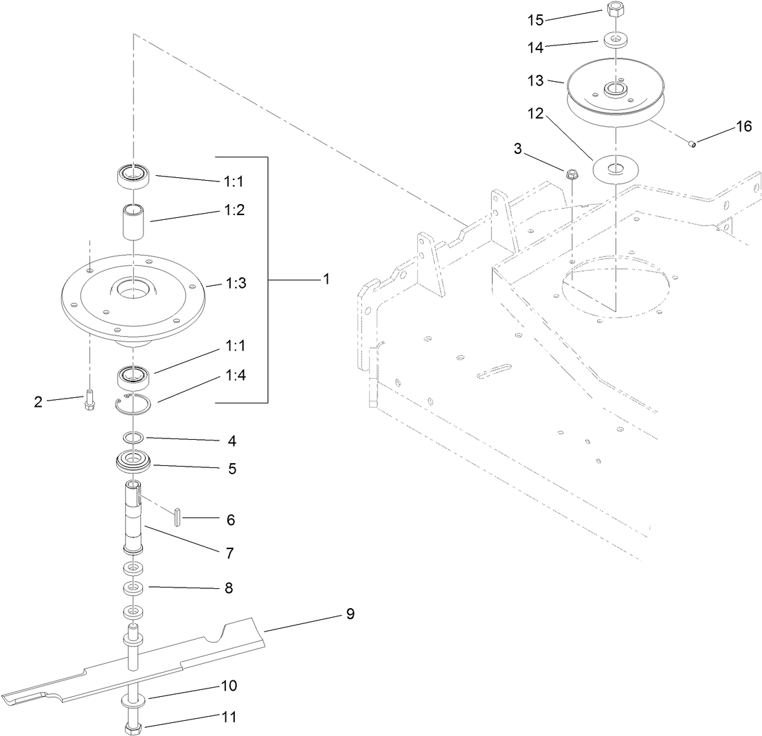 Sheave, Spindle and Blade Assembly