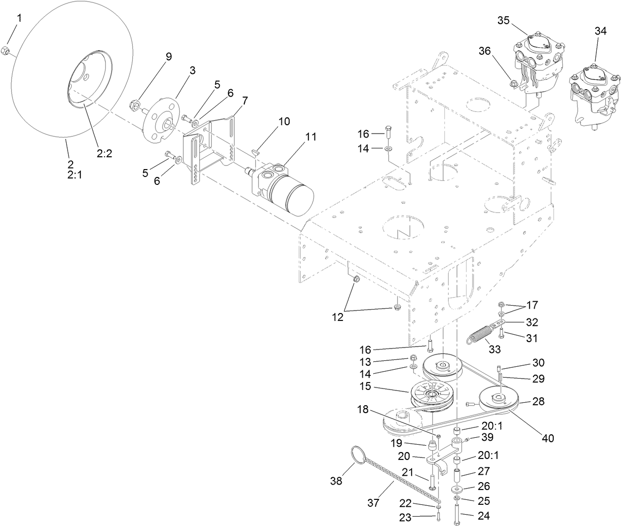 Pump Drive and Engine Pulley Assembly
