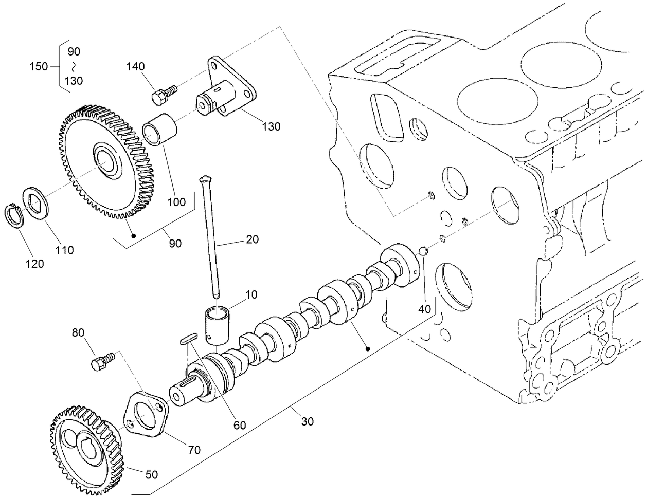 Cam Shaft and Idle Gear Shaft Assembly