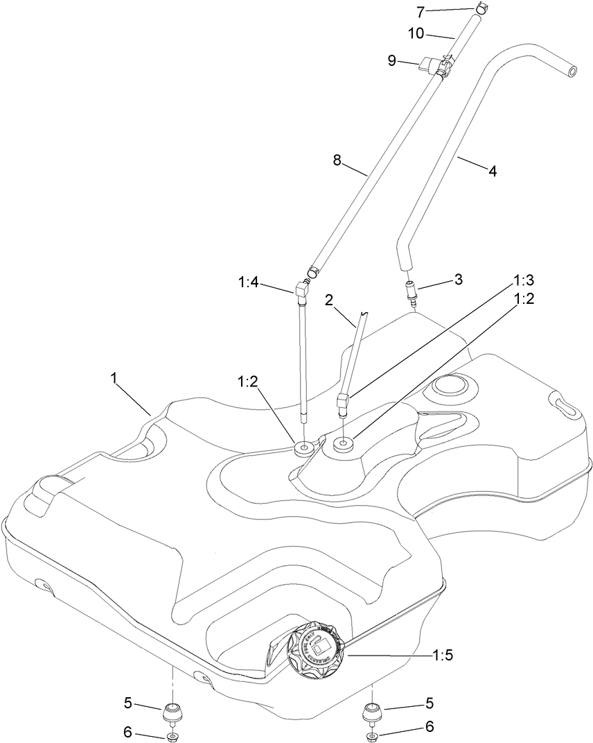 Fuel Tank and Hose Assembly