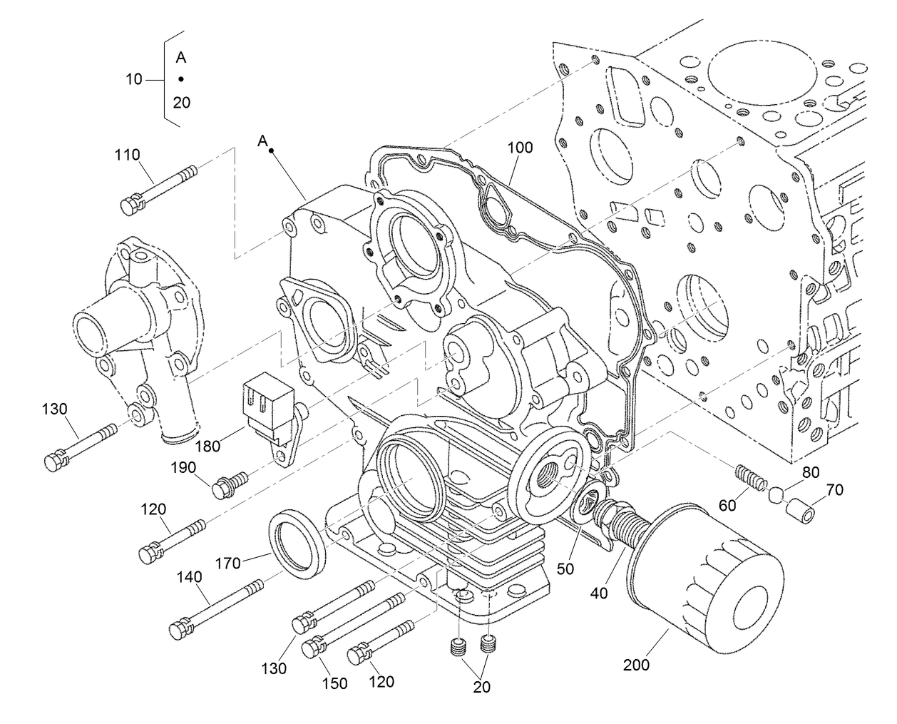 Gear Case and Oil Filter Cartridge Assembly