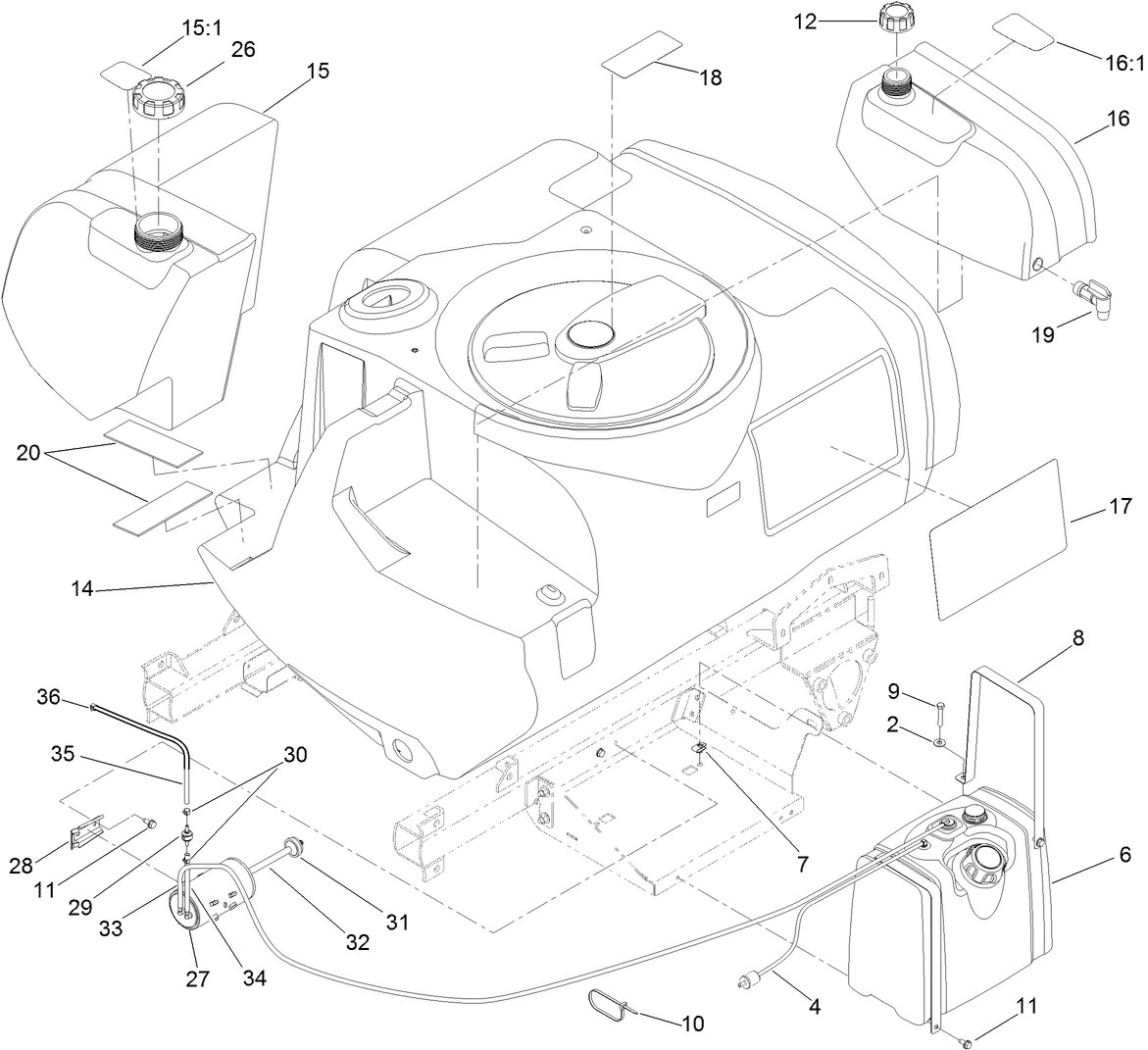 Fresh Water and Fuel Tank Assembly