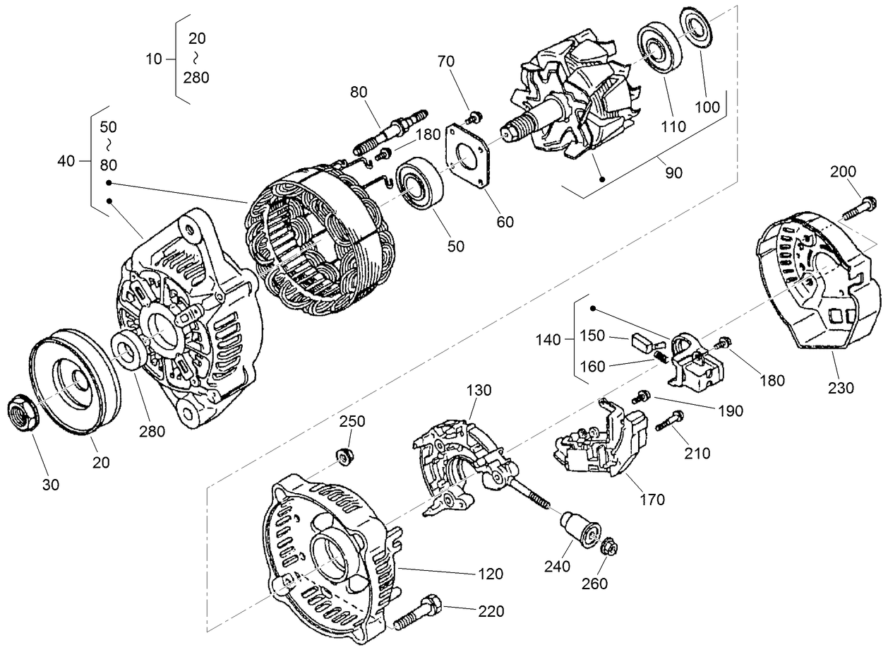 Alternator Components Assembly