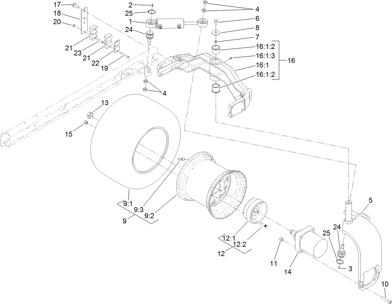 Rear Fork and Casting Assembly