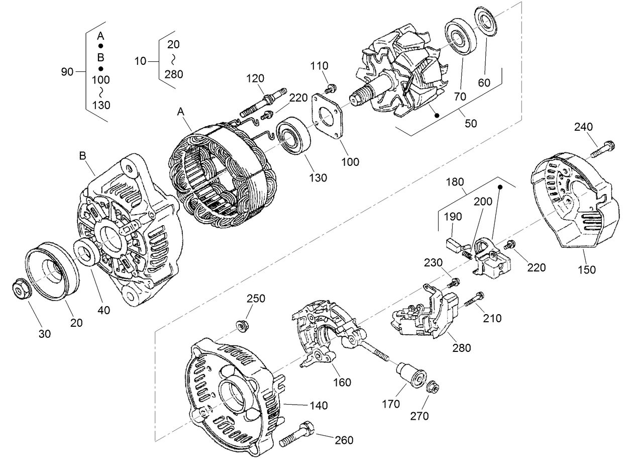 Alternator Components Assembly