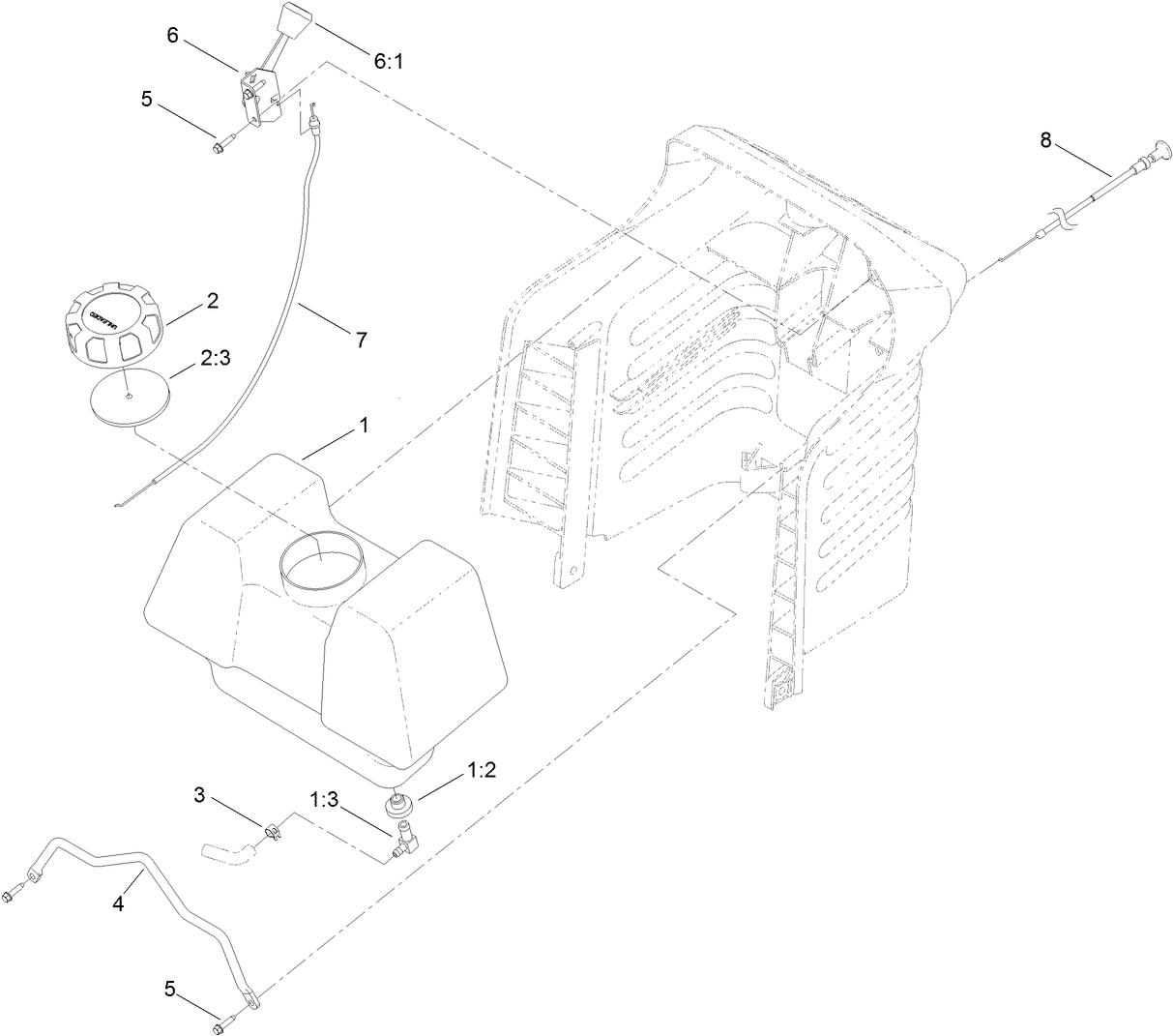 Gas Tank and Throttle Control Assembly